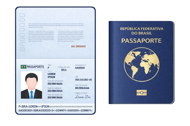 Passaporte brasileiro aberto
